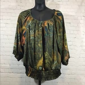 Cato’s Peasant Top Multi Color Size 26/28